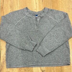 Women’s Gray Waffle Sweater